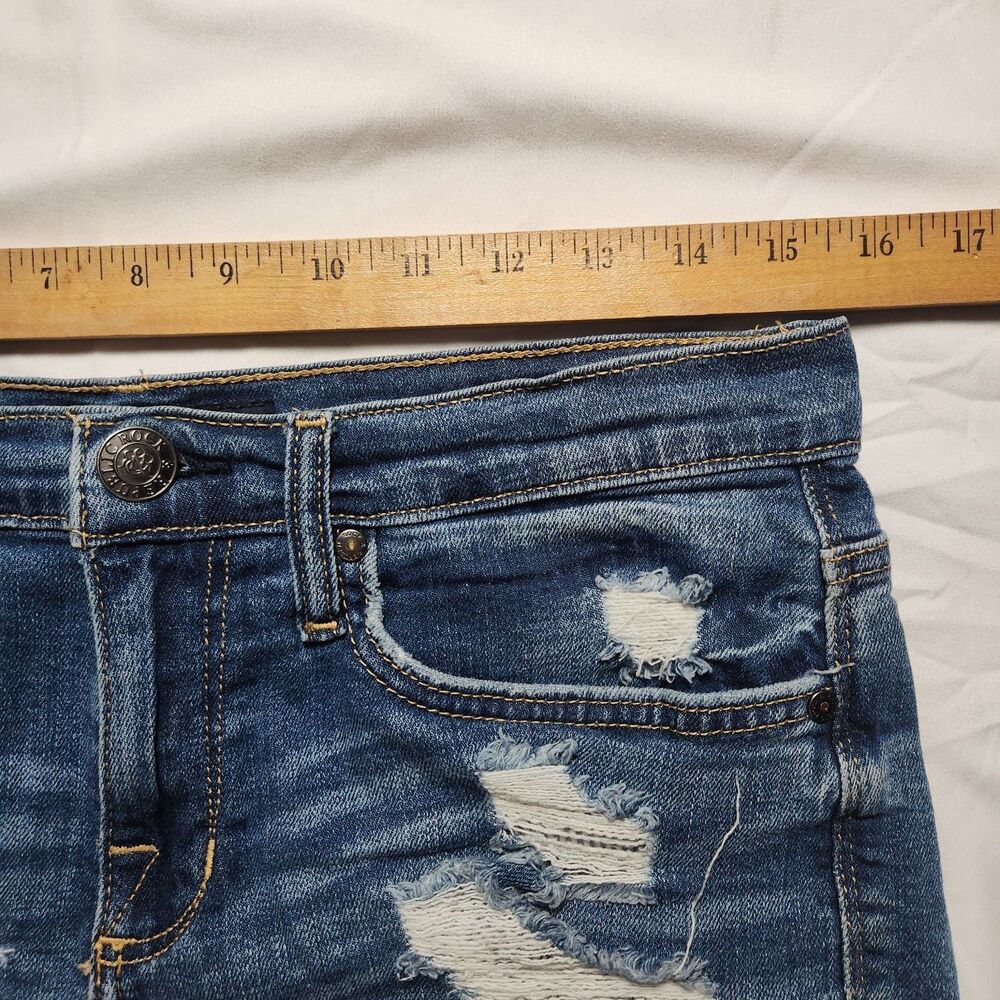 Rock & Republic Womens 8 Hula Distressed Cut Off Denim Shorts Blue - Picture 8 of 10